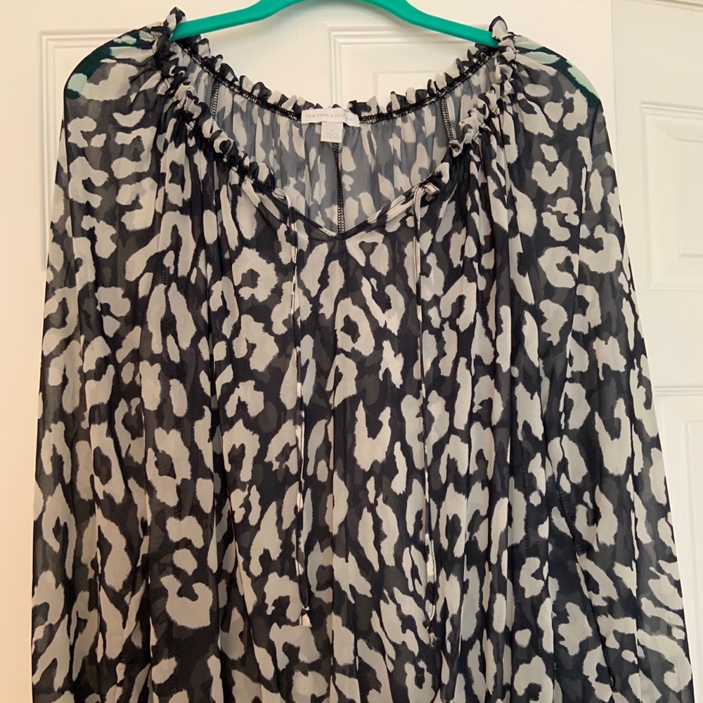Sheer leopard blouse